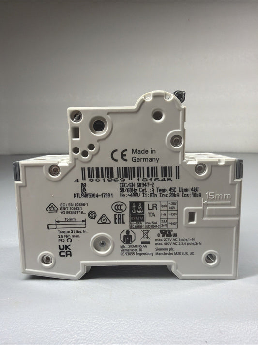 Siemens 5SY4210-7 SENTRON 2-Pole 10A Circuit Breaker Open Box (1.3.2)