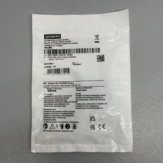 Siemens 3SU1400-1AA10-1BA0 SIRIUS ACT Contact Module 1NO New Factory Sealed 142B