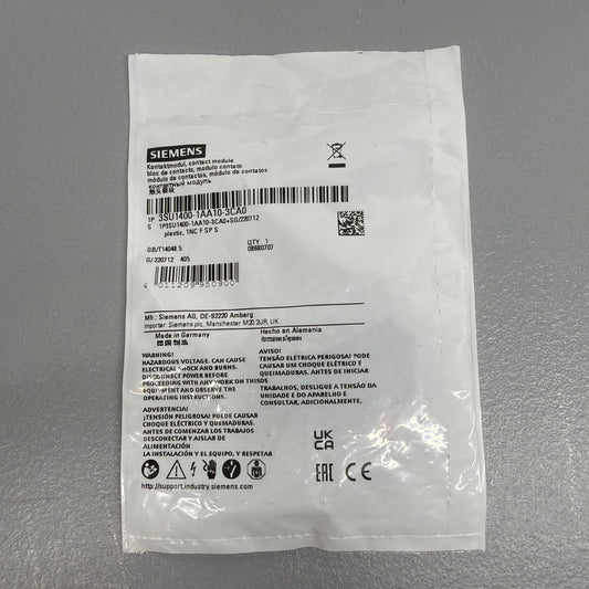 Siemens 3SU1400-1AA10-3CA0 SIRIUS ACT Contact Module 1NC New Factory Sealed 142