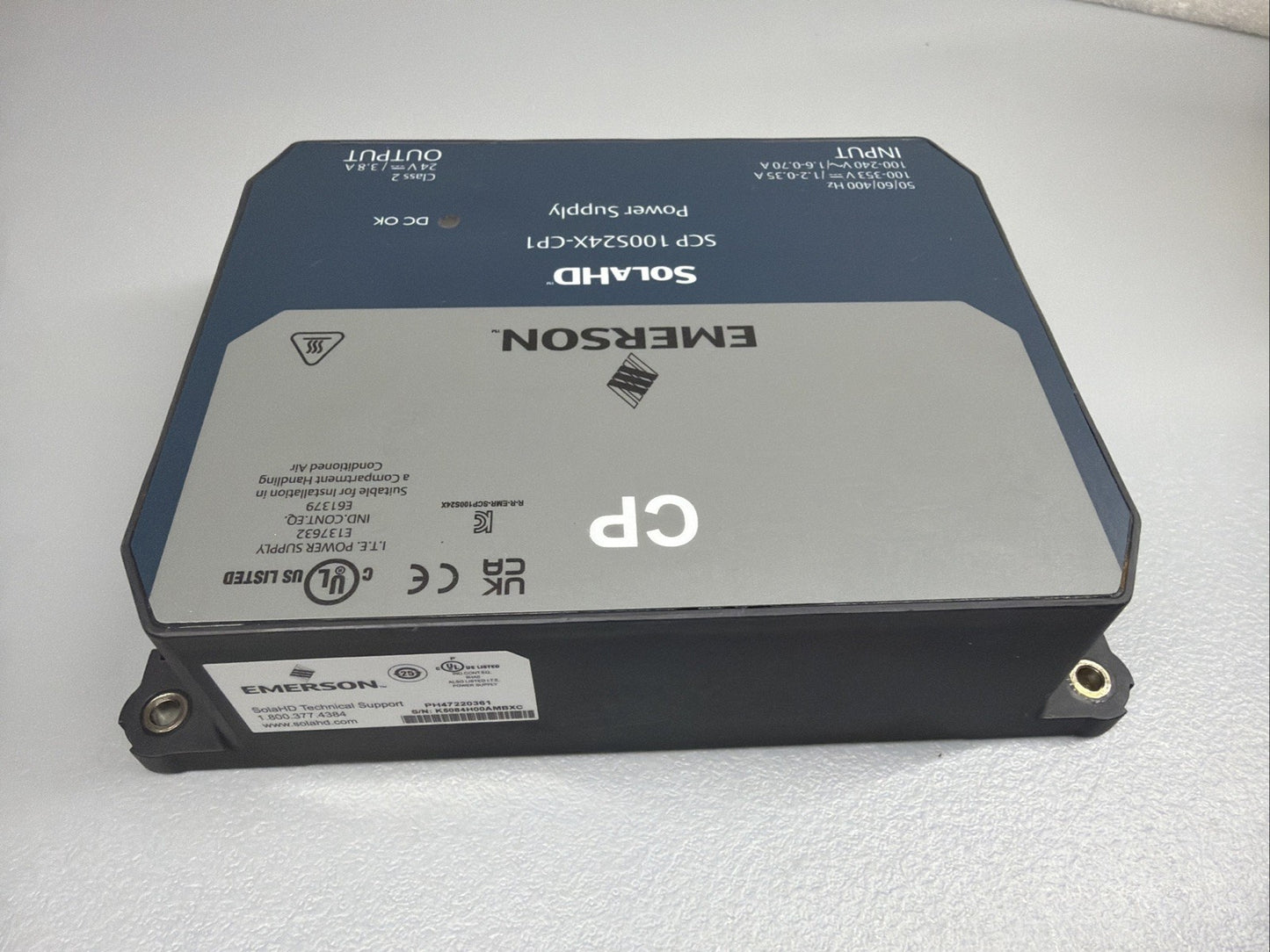 Emerson SolaHD SCP100S24X-CP1 24VDC 3.8A Power Supply New Open Box (1.3.4)