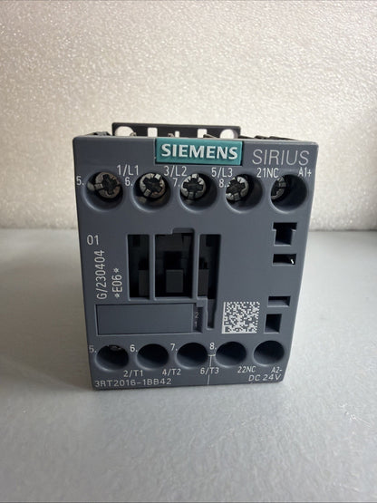 Siemens 3RT2016-1BB42 SIRIUS Contactor 24V DC New Open Box (1.4.3B)