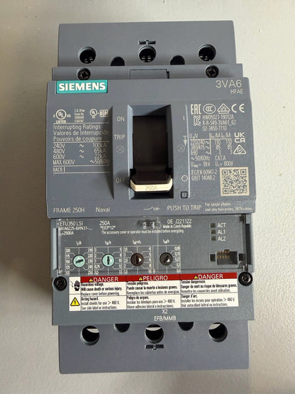 Siemens 3VA6225-6HN31-0AA 3-Pole Circuit Breaker ETU350 New O.Box 1.3.4b