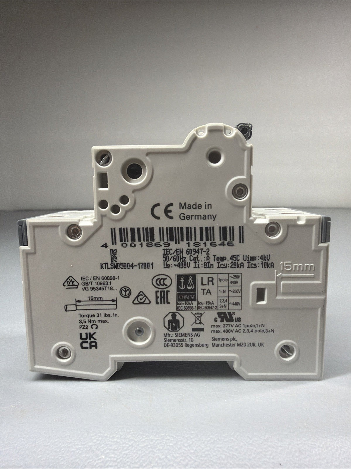 Siemens 5SY4210-7 SENTRON 2-Pole 10A Circuit Breaker Open Box (1.3.2)