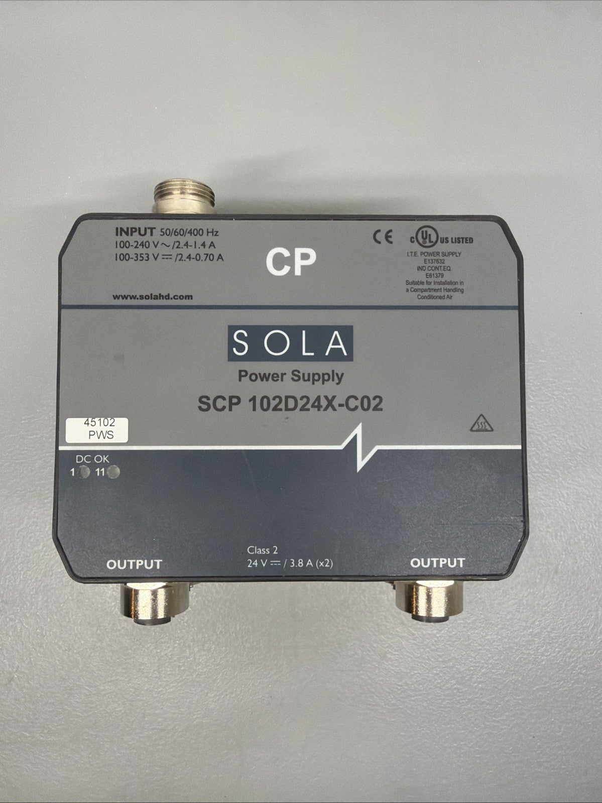 SOLA SCP 102D24X-C02 Dual Output Power Supply 24V 3.8A Industrial PSU (1.3.3)