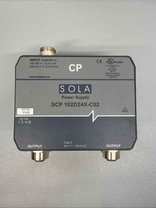 SOLA SCP 102D24X-C02 Dual Output Power Supply 24V 3.8A Industrial PSU (1.3.3)