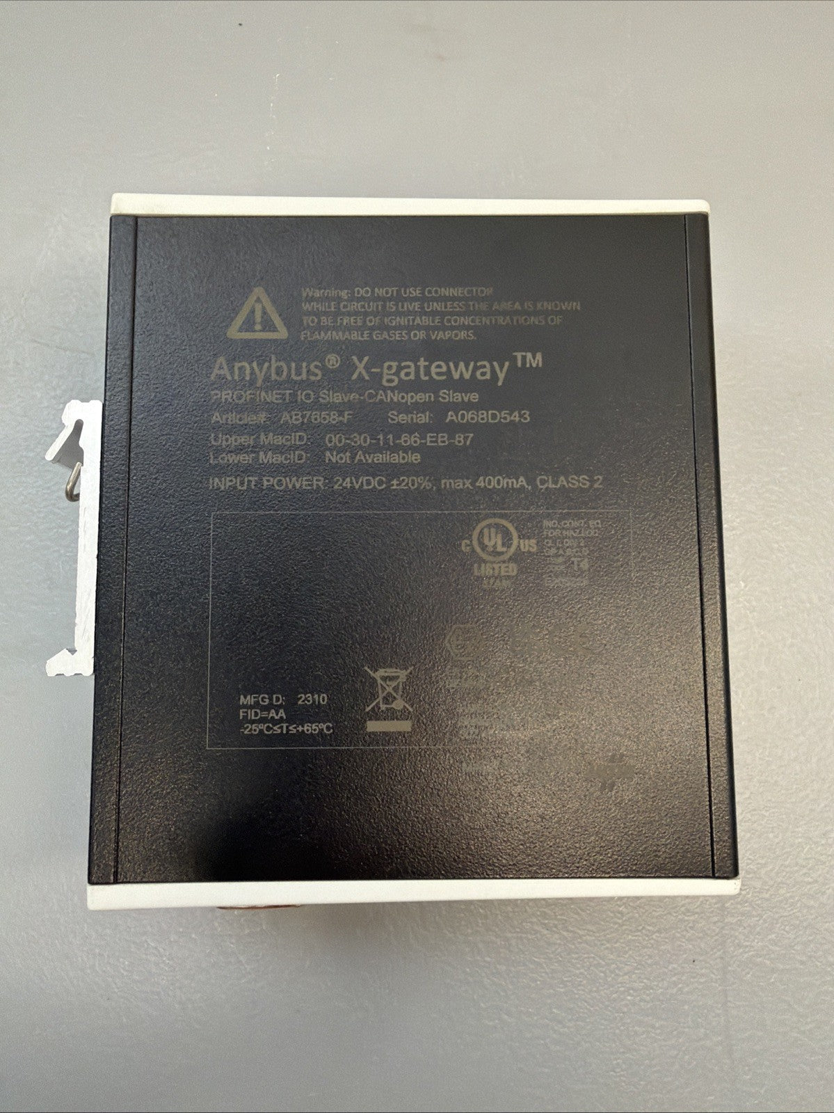 ANYBUS AB7658-F Profinet IO Slave CANopen Slave Industrial Module (1.3.3)