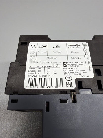 Siemens 3RV2811-1DD10 SIRIUS Side Mounted Auxiliary Contact Block Open Box (144)