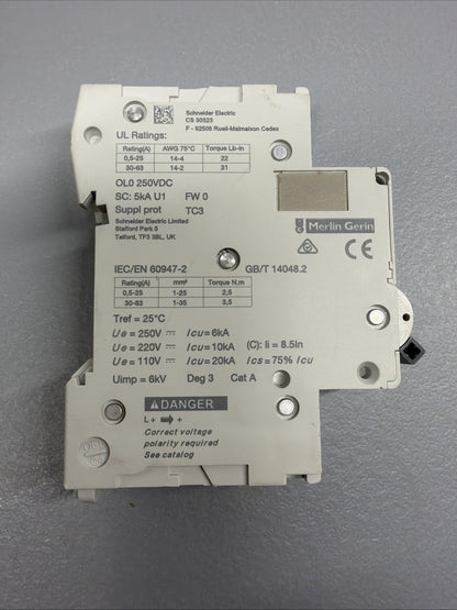 Schneider Electric M9U21101 Multi9 C60H-DC 1A Circuit Breaker New Open Box (122)