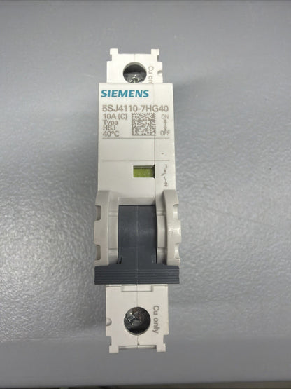 Siemens 5SJ4110-7HG40 SENTRON 4-Pole 10A Circuit Breaker Open Box (1.3.2b)
