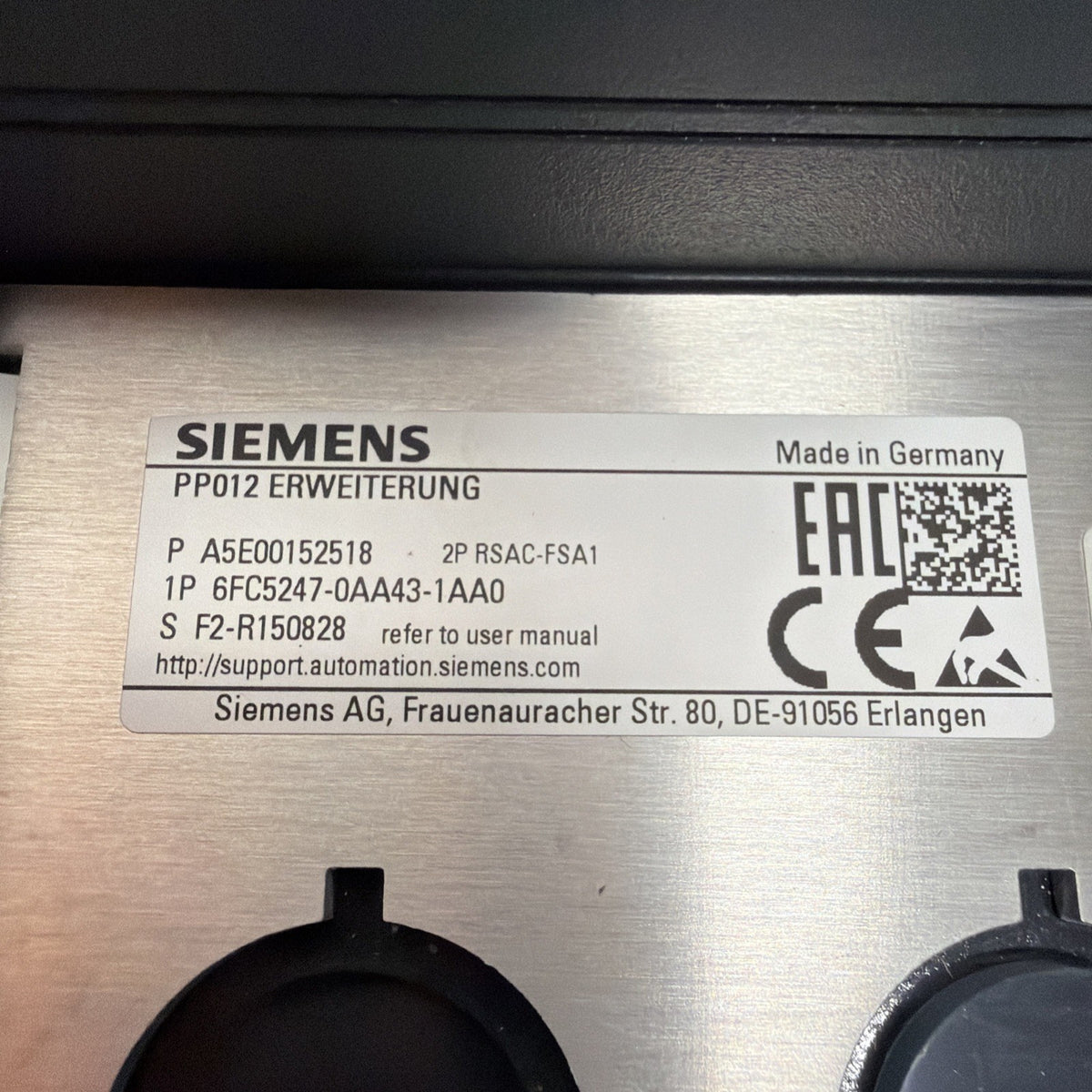 Siemens 6FC5247-0AA43-1AA0 SINUMERIK 19” Extension Panel New Open Box (1.1.1)