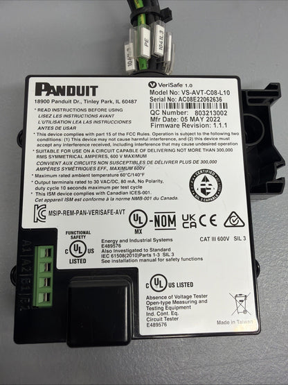 Panduit VS-AVT-C08-L10 VeriSafe AVT Absence of Voltage Tester New Op.Box 1.1.3B
