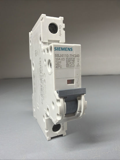 Siemens 5SJ4110-7HG40 SENTRON 4-Pole 10A Circuit Breaker Open Box (1.3.2b)