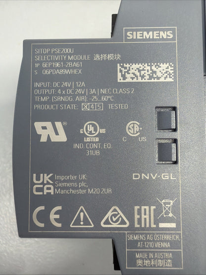 Siemens 6EP1961-2BA61 SITOP Select Power Module New Open Box (1.2.3)