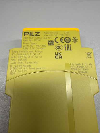 Pilz PNOZ X2.8P 24VACDC 3N/O 1N/C 777301 Safety Relay New Open Box (1.2.4)