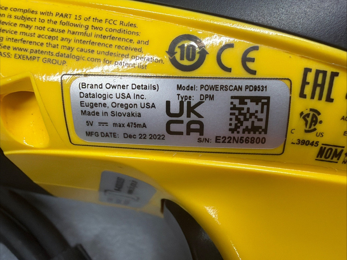 Datalogic Powerscan Handheld Scanner PD9531-K2 Standard 5VDC RS-232 (1.1.3)