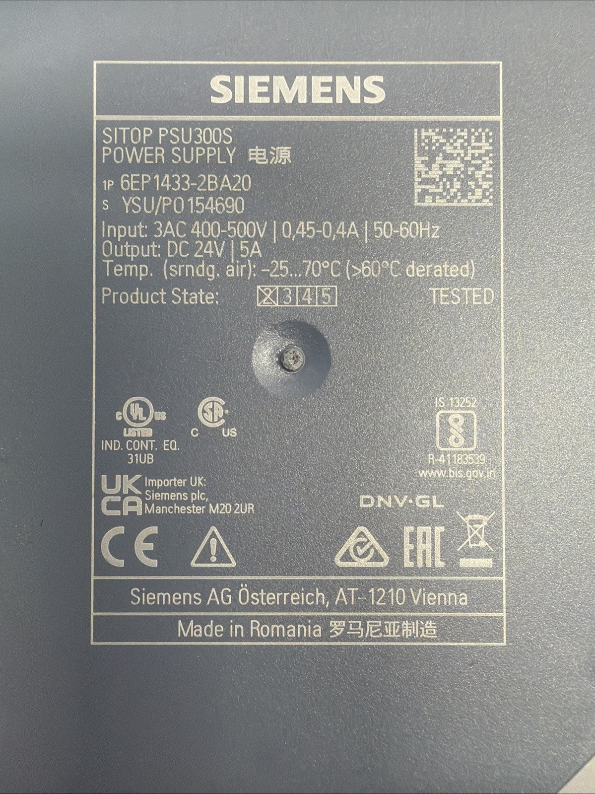 Siemens 6EP1433-2BA20 SITOP Power Supply Module New Open Box (1.3.1)