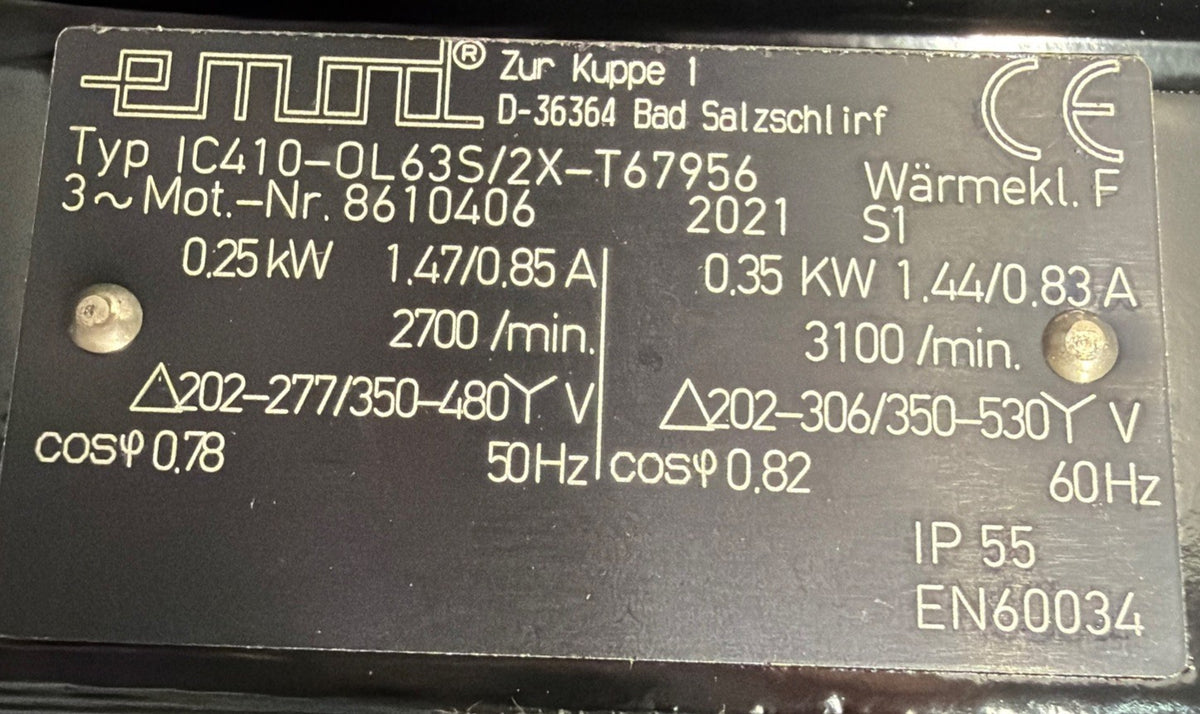 Karl Klein Ventilatorenbau DNG 3-10DWS Blower Emod IC410-OL63S/2X-T67956  1.1.1B