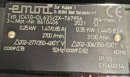 Karl Klein Ventilatorenbau DNG 3-10DWS Blower Emod IC410-OL63S/2X-T67956  1.1.1B