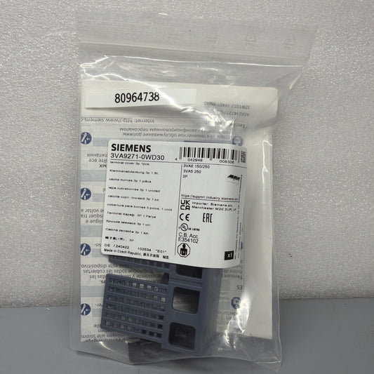 Siemens 3VA9271-0WD30 Circuit Breaker Accessory Terminal Cover 3-Pole NEW (142)