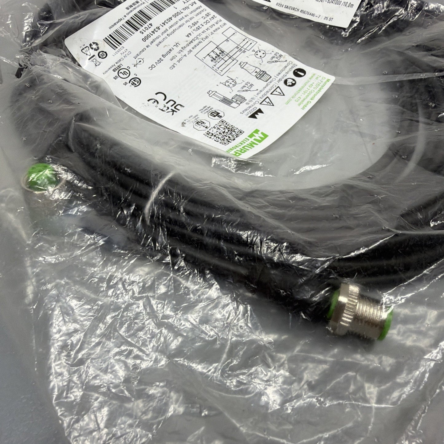 Murr Elektronik 7000-40341-6341000 M12 Male Female Cable 10m New Sealed (1.4.3)