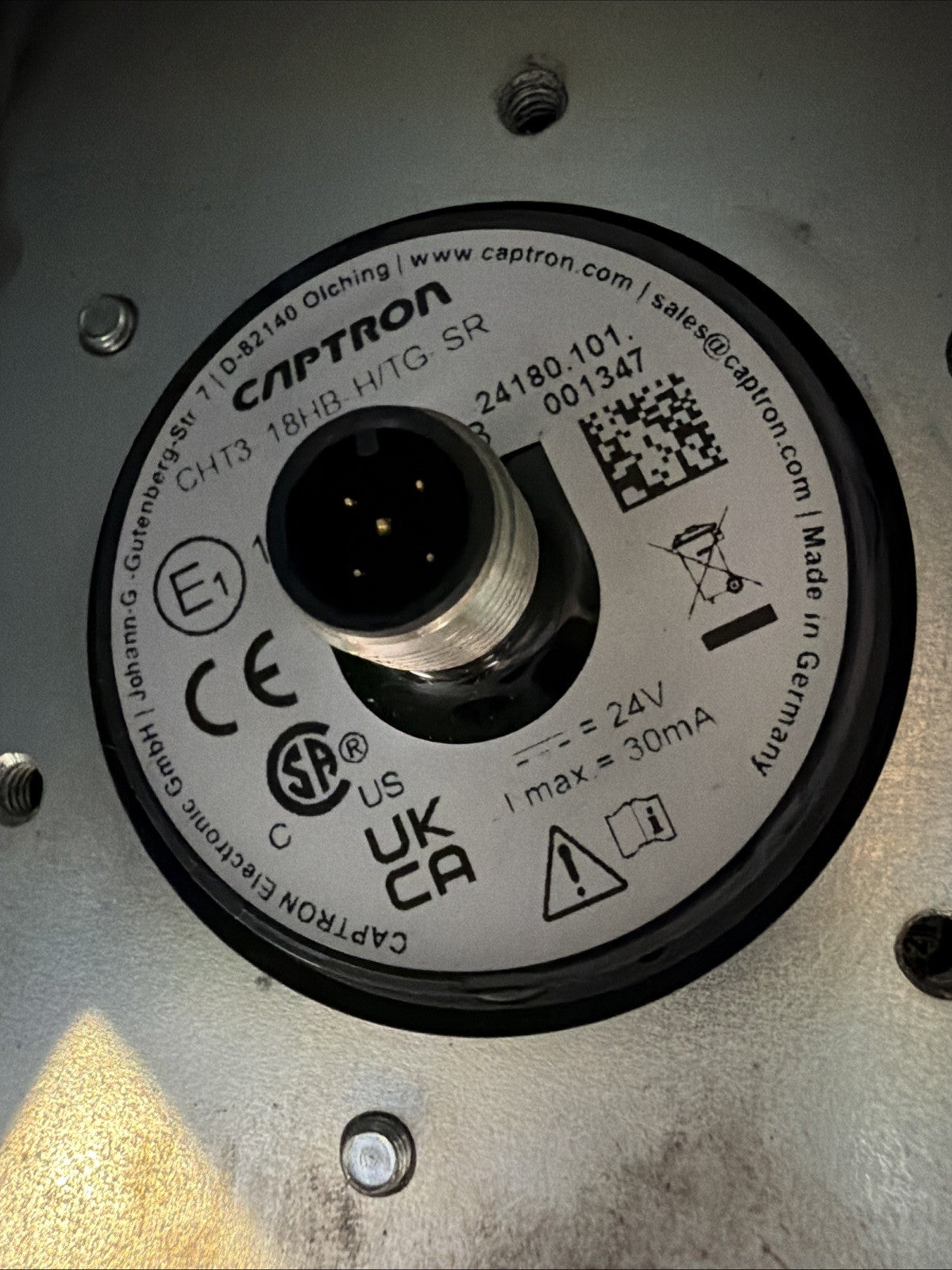 CAPTRON CHT3 18HB H/TG SR New Open Box Capacitive Sensor Switch M12 (1.2.4B)