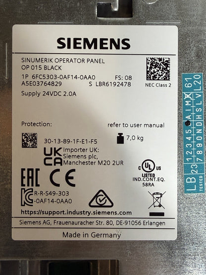 Siemens 6FC5303-0AF14-0AA0 SINUMERIK Operator Panel Open Box (1.2.2)