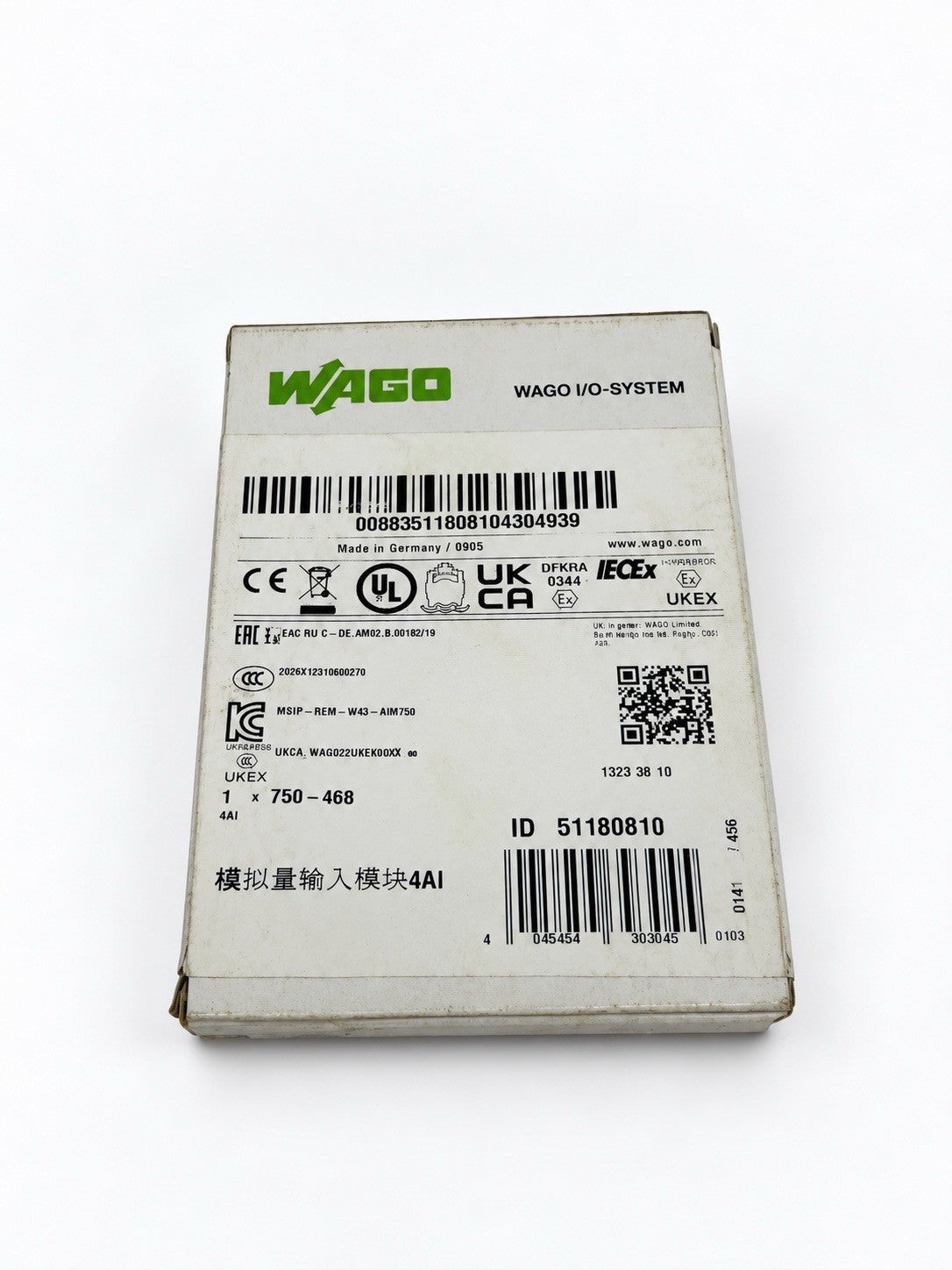 WAGO 750-468 4-Channel Analog Input Module 4AI I/O System New Factory Sealed 142