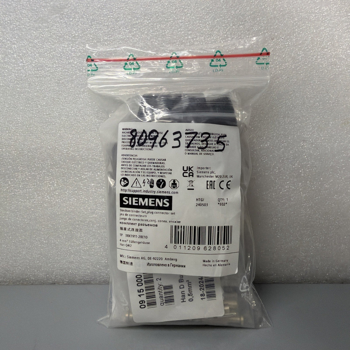 Siemens 3RK1911-2BE10 SIRIUS Han Q4/2 Power Connector Set ET200pro M200D (1.4.2)