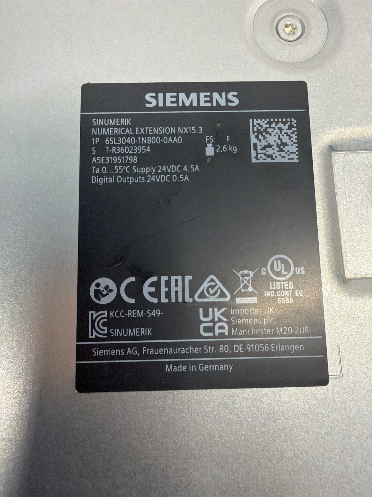 Siemens 6SL3040-1NB00-0AA0 SINAMICS Control Unit New Open Box (1.5.3)