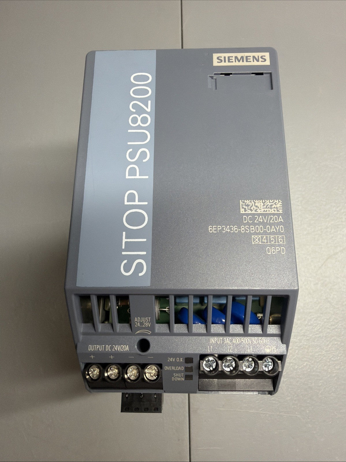 Siemens 6EP3436-8SB00-0AY0 24VDC 20A Power Supply, SITOP PSU8200 (1.2.1)