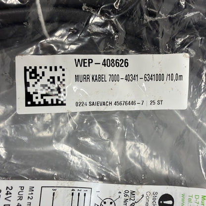 Murr Elektronik 7000-40341-6341000 M12 Male Female Cable 10m New Sealed (1.4.3)