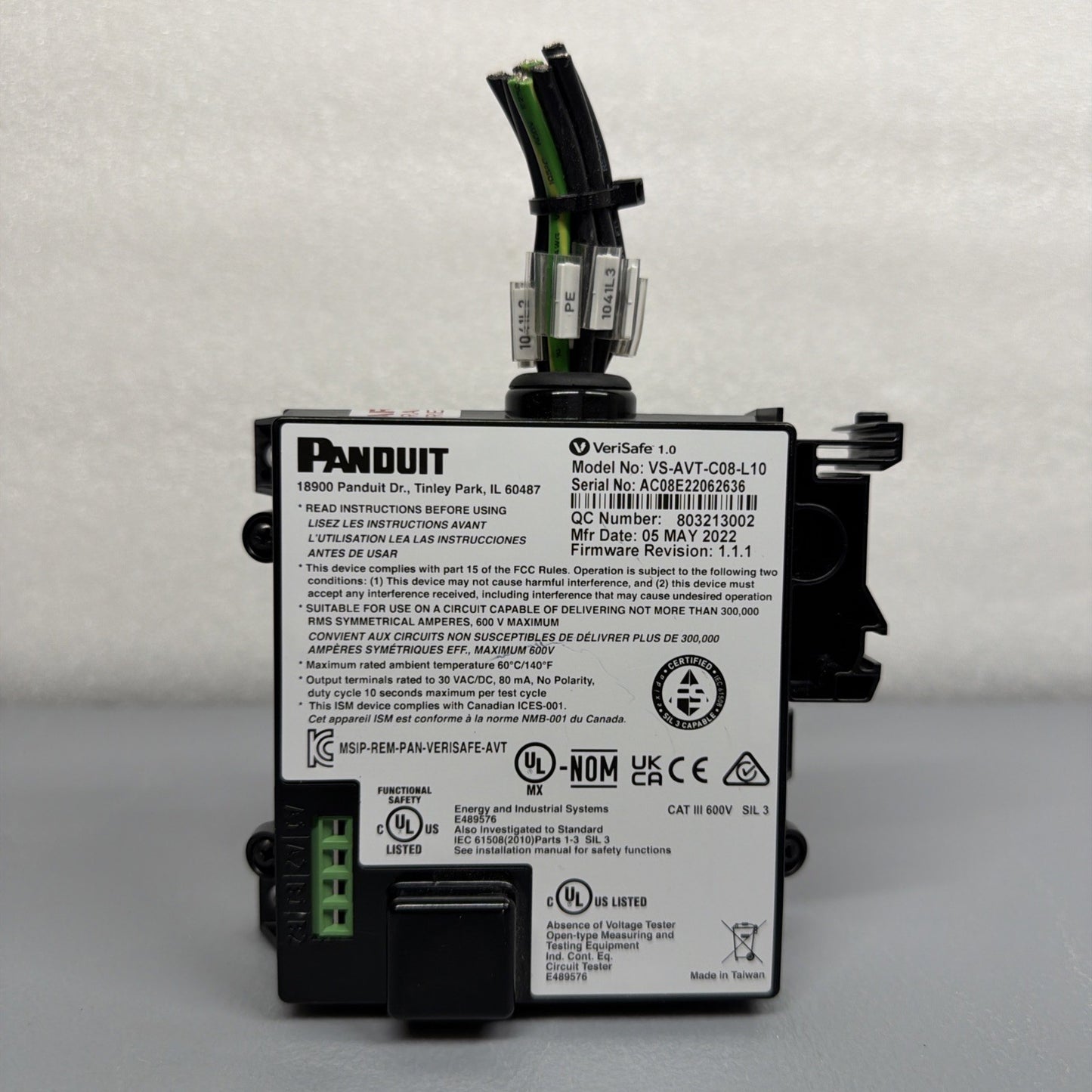 Panduit VS-AVT-C08-L10 VeriSafe AVT Absence of Voltage Tester New Op.Box 1.1.3B