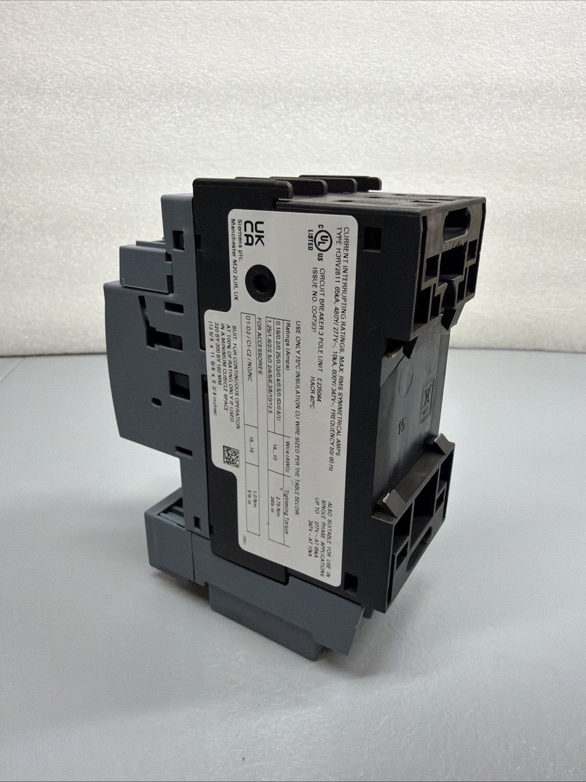Siemens 3RV2811-1DD10 SIRIUS Side Mounted Auxiliary Contact Block Open Box (144)