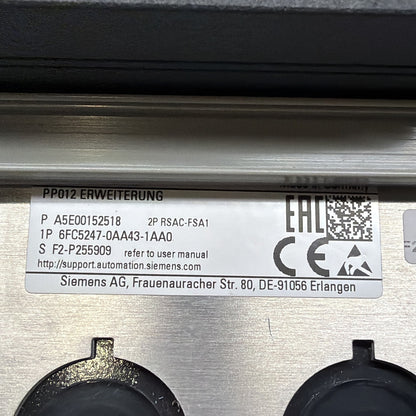 Siemens 6FC5247-0AA43-1AA0 SINUMERIK Panel w/ Pushbuttons & Key Switch (1.2.4b)