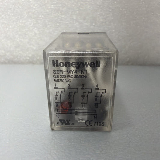 Honeywell SZR-MY4-N1-AC220V 4PDT Power Relay 220VAC Coil LED New Open Box 1.4.2