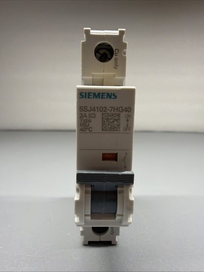 Siemens 5SJ4102-7HG40 SENTRON 1-Pole 2A Circuit Breaker Open Box (1.3.4)