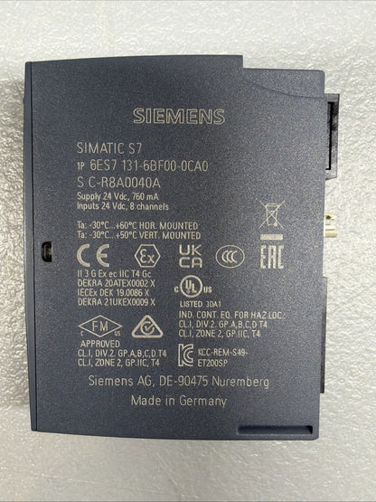 Siemens 6ES7131-6BF00-0CA0 DI 8x24VDC HF SIMATIC S7 PLC New Open Box (1.4.2B)
