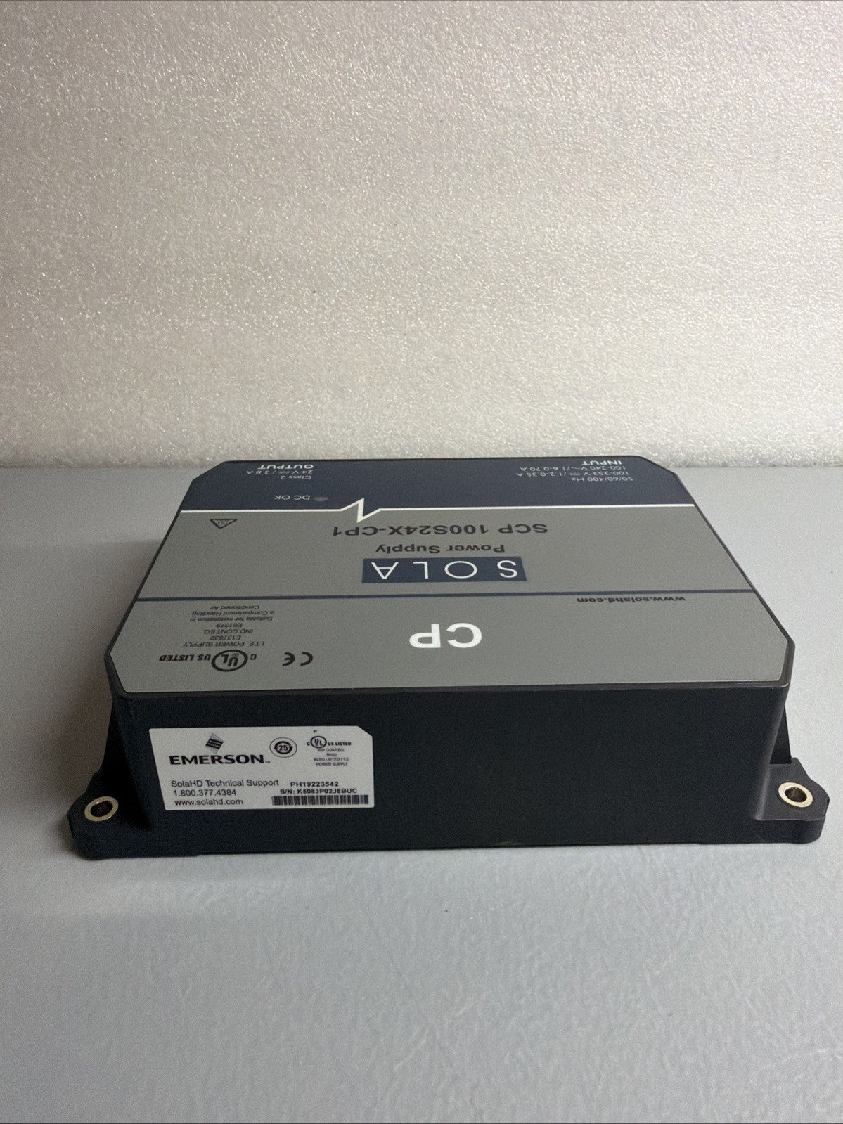 SolaHD SCP 100S24X-CP1 24VDC 3.8A Power Supply New Open Box (1.2.2B)