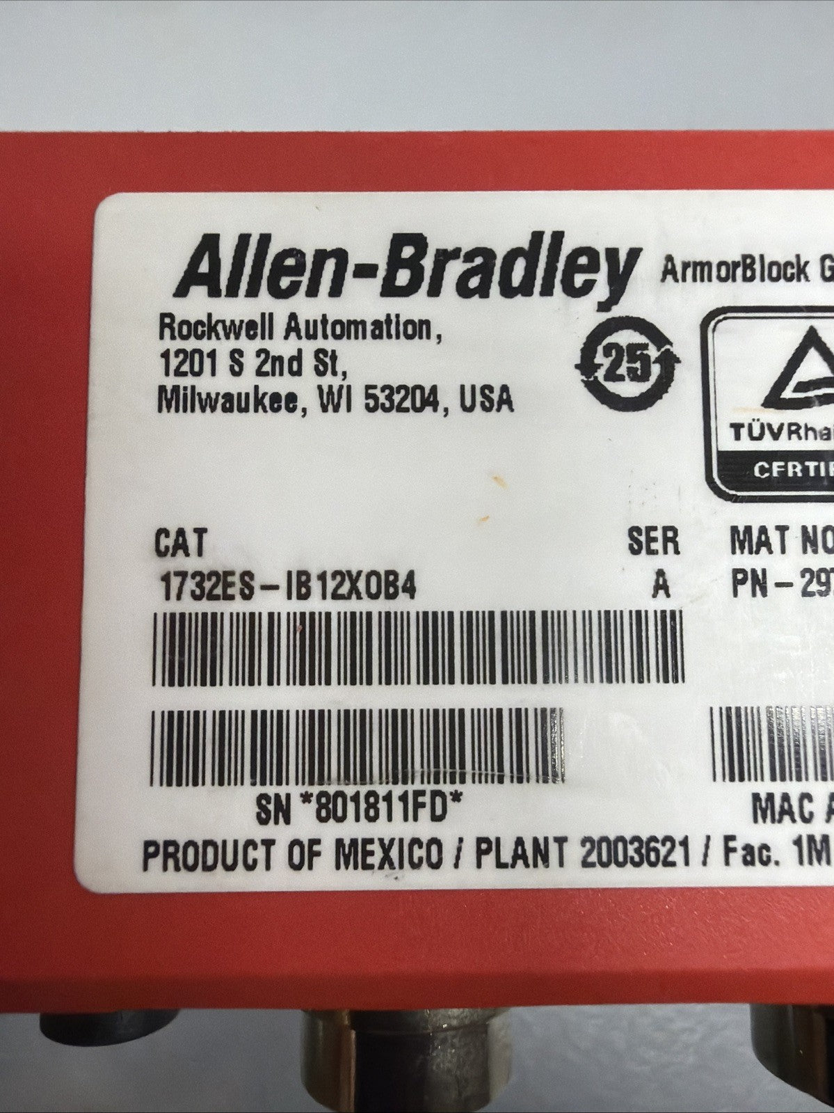 Allen-Bradley 1732ES-IB12XOB4 ArmorBlock Guard I/O Safety Module Open Box(1.2.3)
