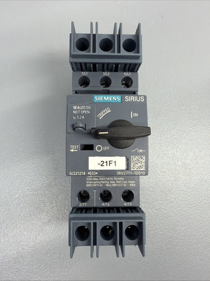 Siemens 3RV2711-1DD10 Motor Starter Protector Circuit Breaker New Open Box (122)