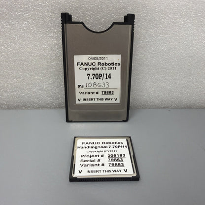 FANUC HandlingTool 7.70P/14 Variant 79863 Software Card w/ PCMCIA Adapter 1.3.2