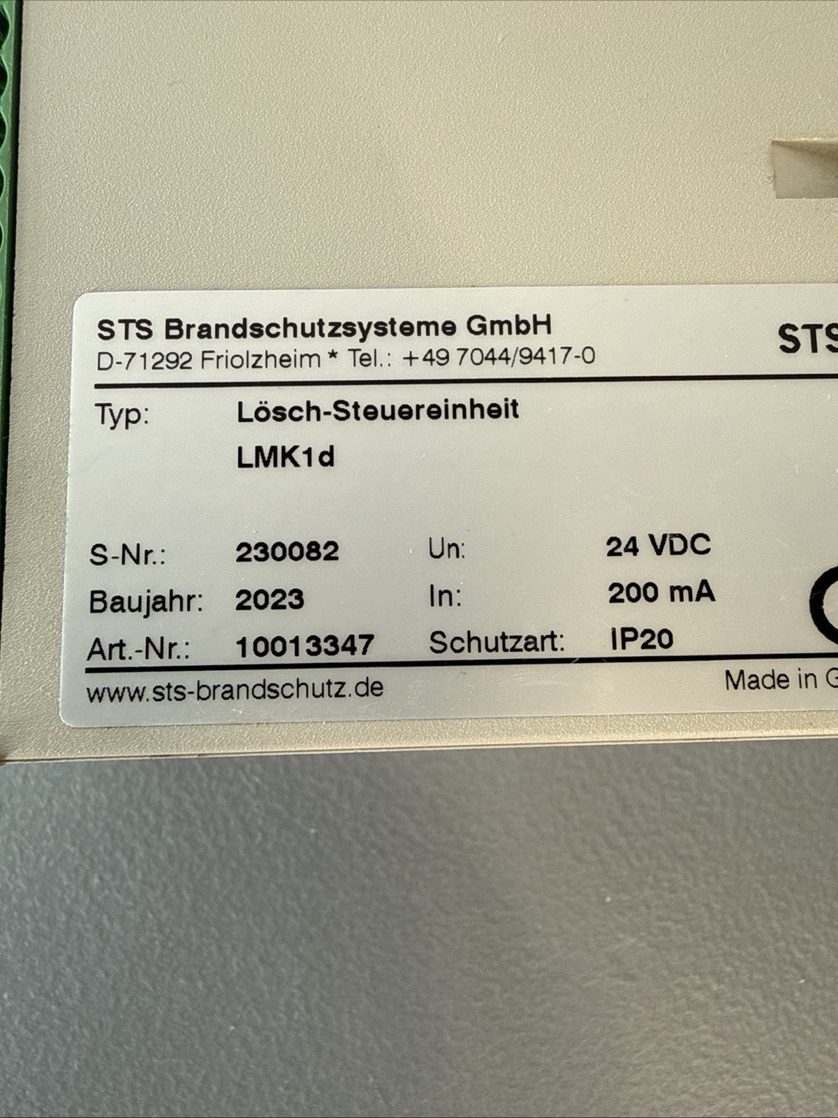 STS Brandschutzsysteme LMK1 Fire Protection Control Unit New Open Box (1.3.3)