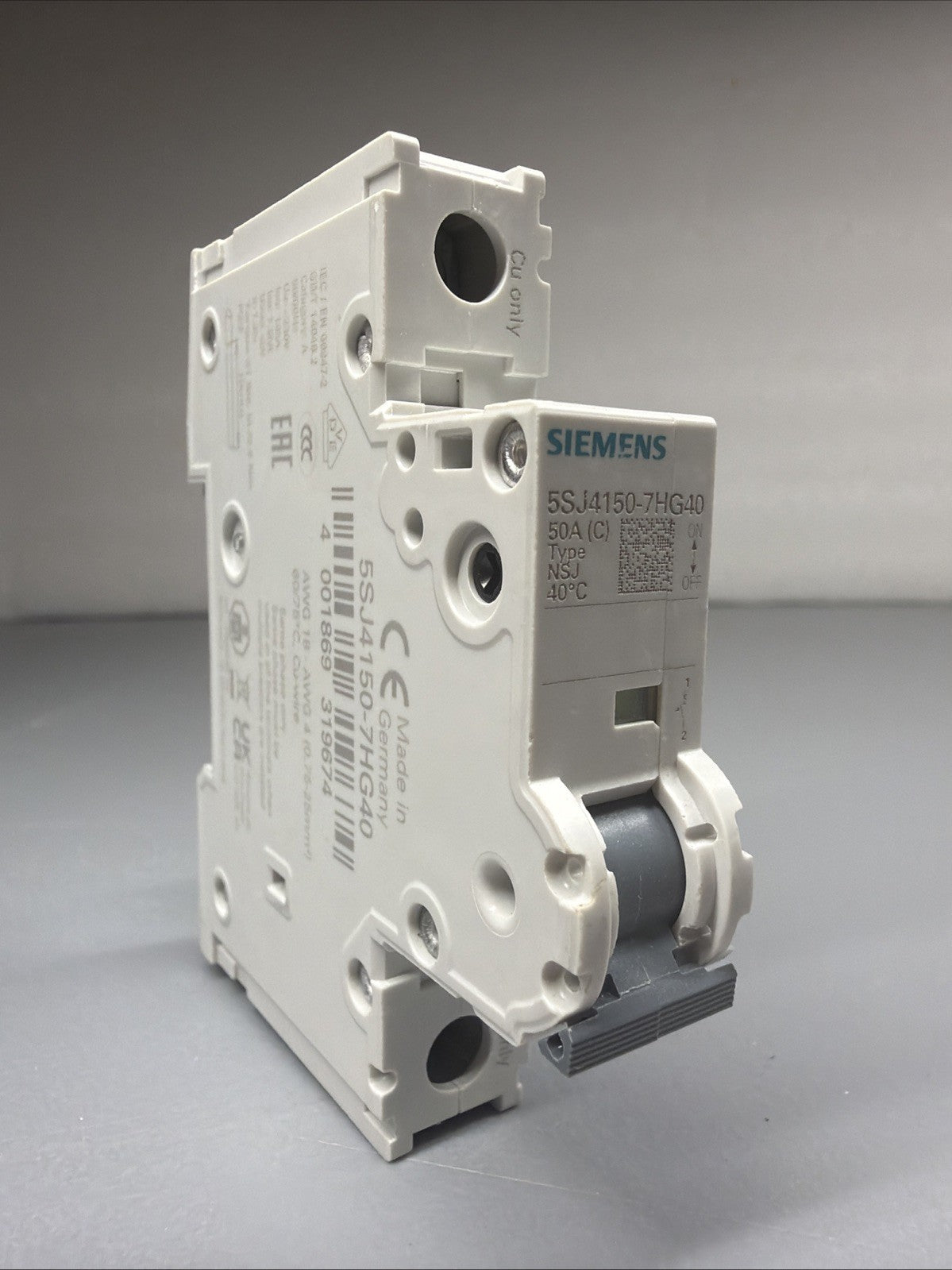 Siemens 5SJ4150-7HG40 SENTRON 4-Pole 50A Circuit Breaker Open Box (1.3.4)