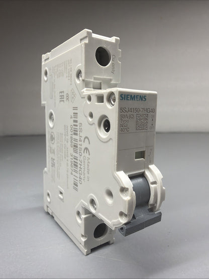 Siemens 5SJ4150-7HG40 SENTRON 4-Pole 50A Circuit Breaker Open Box (1.3.4)