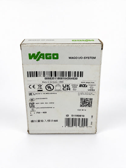 WAGO 750-468 4-Channel Analog Input Module 4AI I/O System New Factory Sealed 142