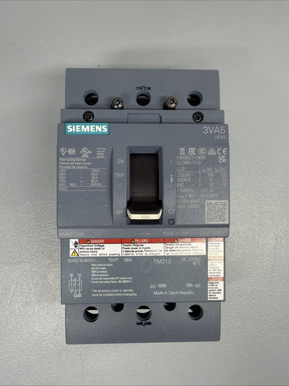 Siemens 3VA5210-6ED31-0AA0 Circuit Breaker 100A 800V New Open Box (1.3.4)
