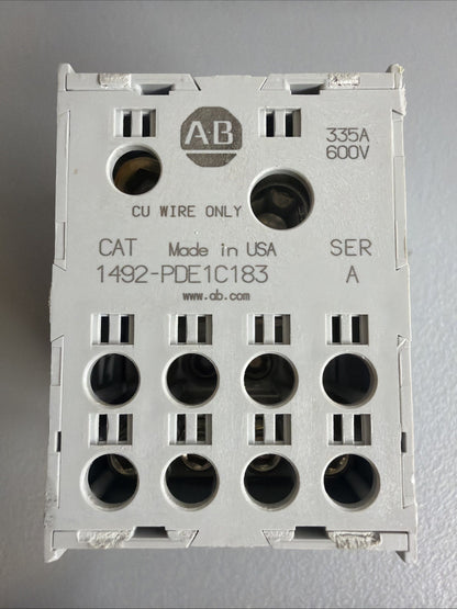 Allen-Bradley 1492-PDE1C183 Series A 335A 600V Distribution Block New Op.Box 142