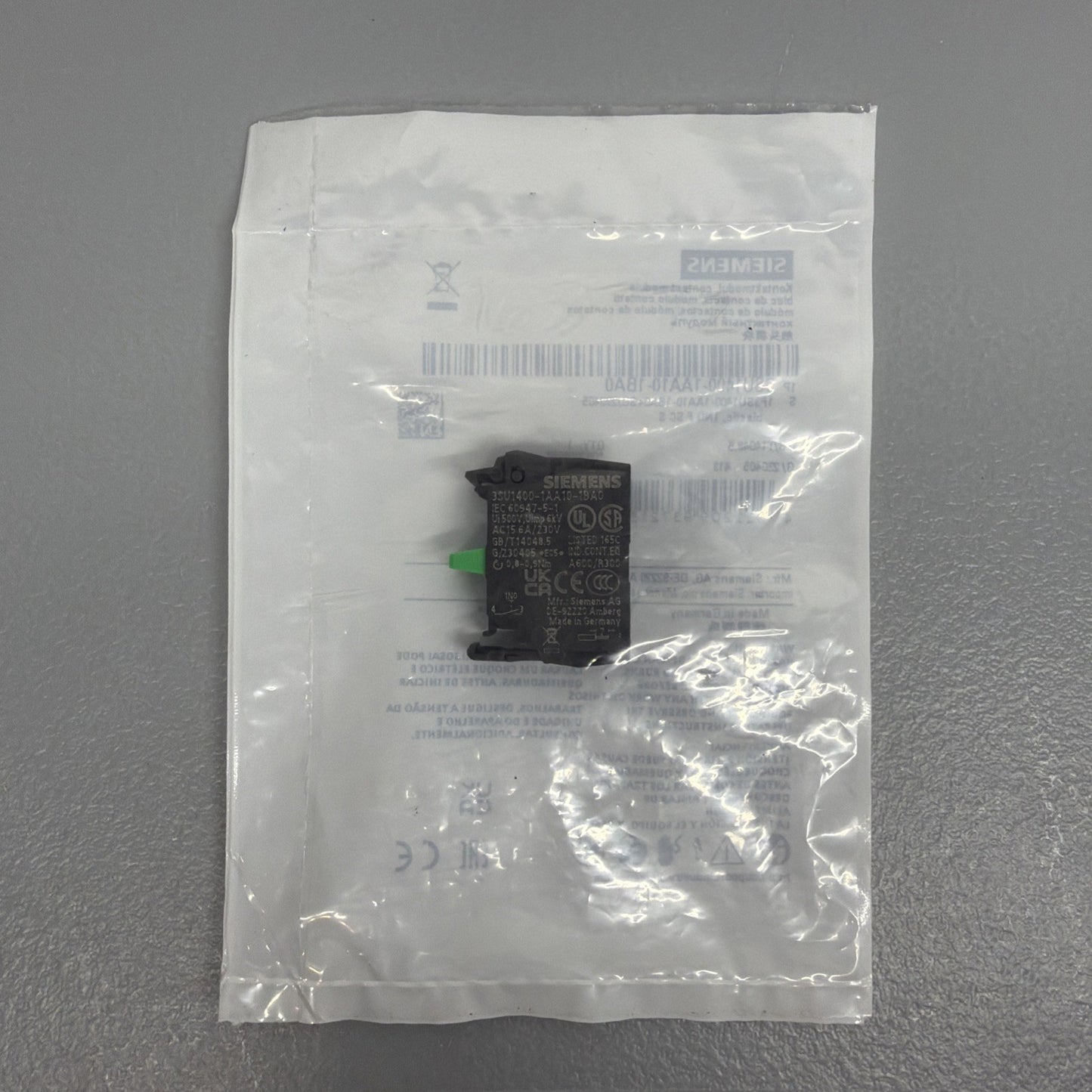 Siemens 3SU1400-1AA10-1BA0 SIRIUS ACT Contact Module 1NO New Factory Sealed 142B