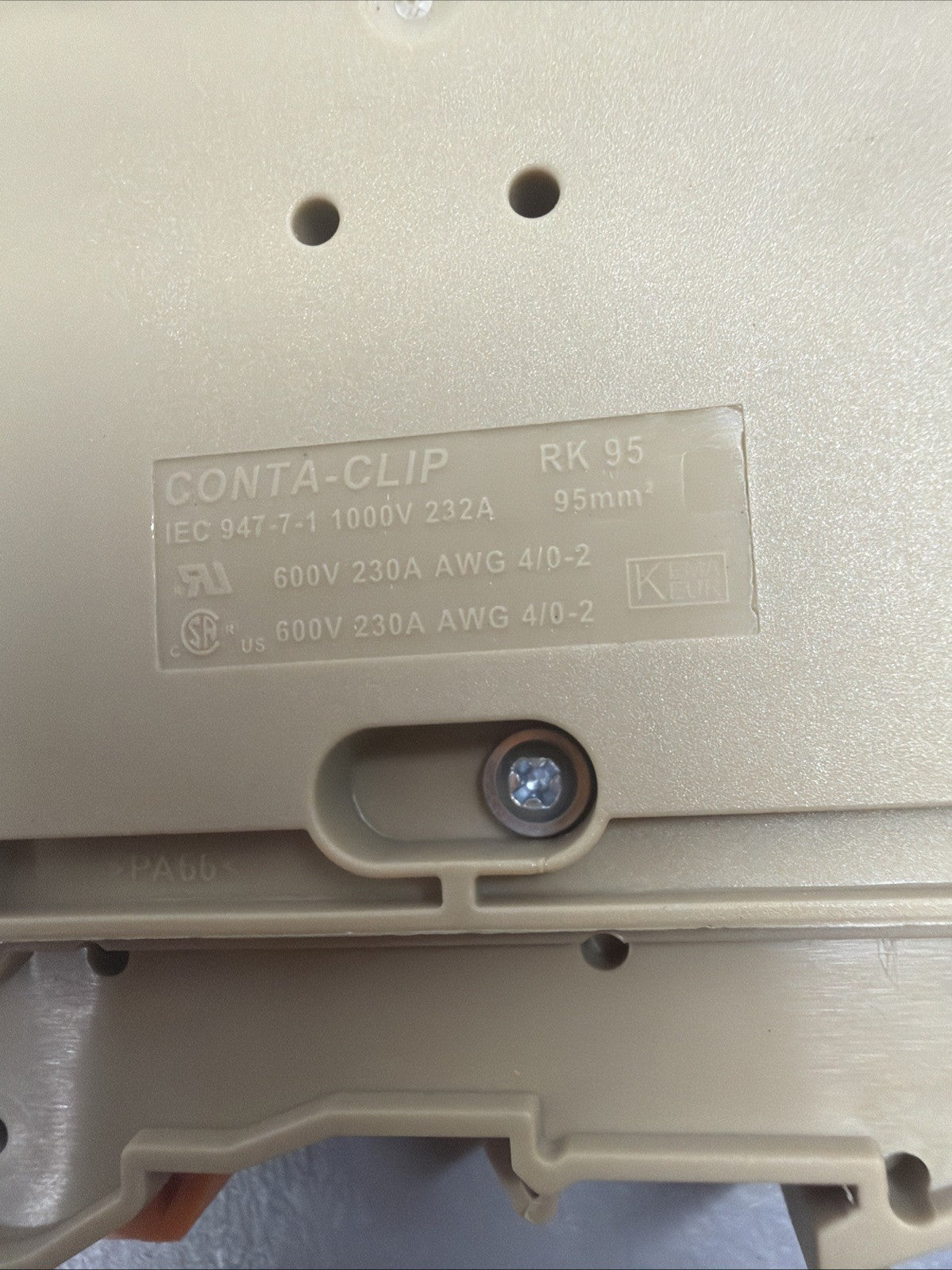 Conta-Clip RK 95 Terminal Block DIN Rail Feed Through New Open Box (1.3.2)