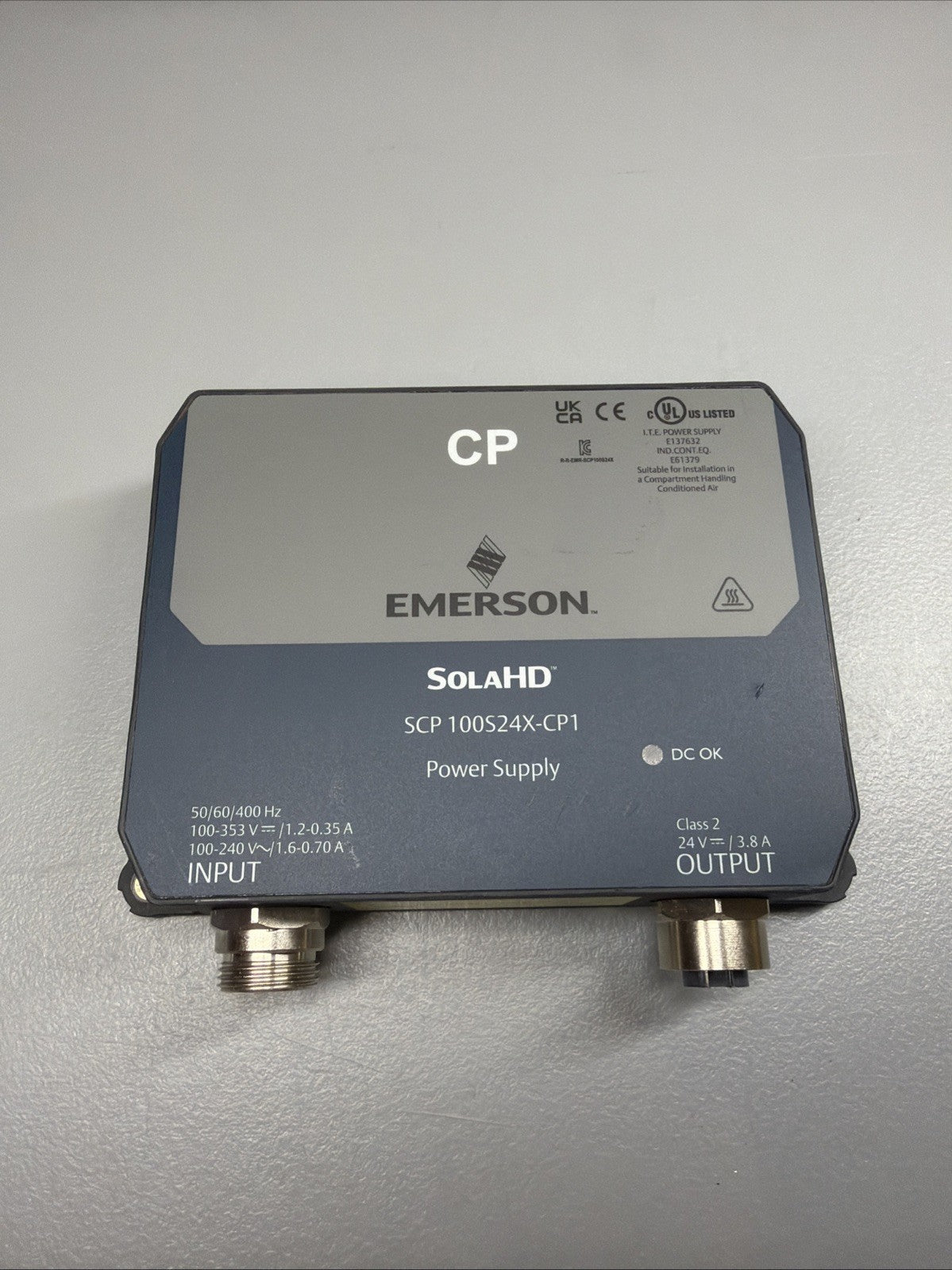 Emerson SolaHD SCP100S24X-CP1 24VDC 3.8A Power Supply New Open Box (1.3.4)